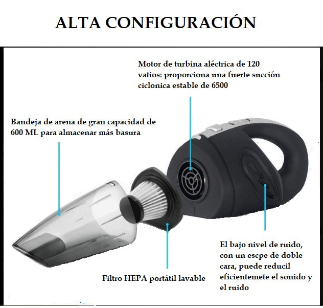 Aspiradora Portátil - Di adiós a la suciedad y los accidentes en tu Auto!